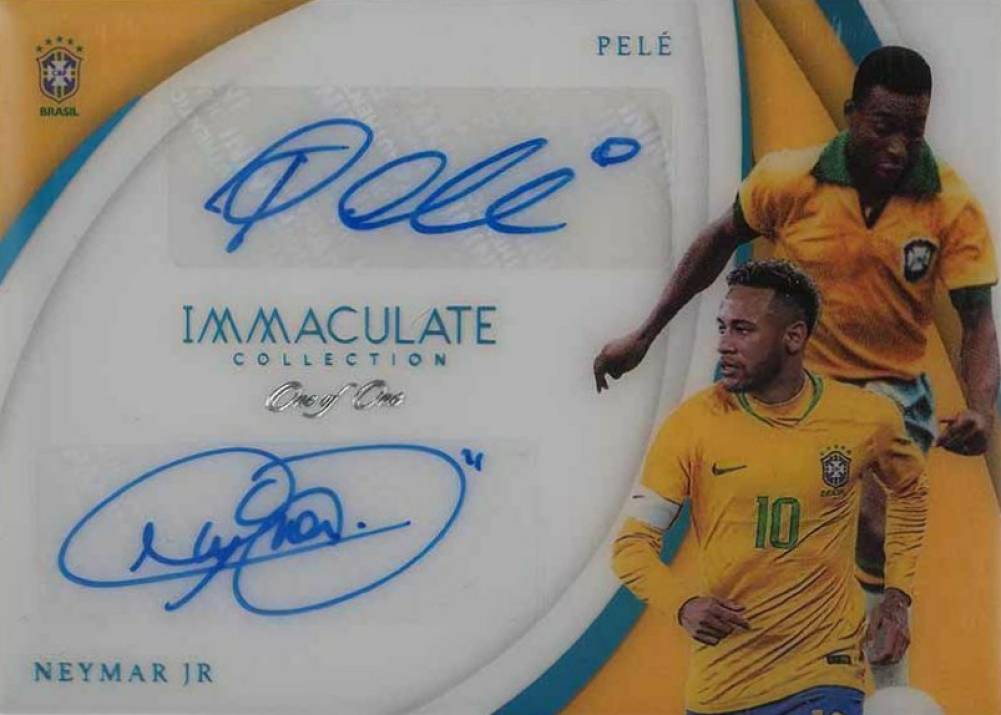 2018 Panini Immaculate Collection Dual Autographs Pele/Neymar Jr. #PN Soccer Card