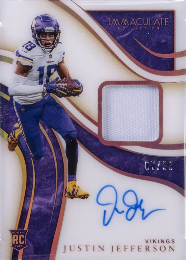 2020 Panini Immaculate Collection Immaculate Signature Patches Rookie Justin Jefferson #ISP18 Football Card