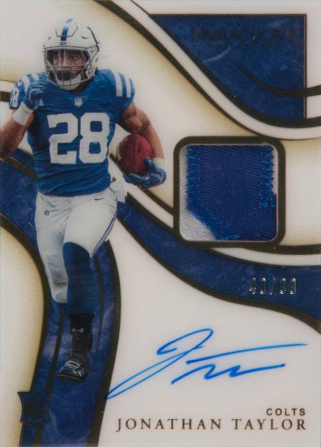 2020 Panini Immaculate Collection Immaculate Signature Patches Rookie Jonathan Taylor #ISP10 Football Card