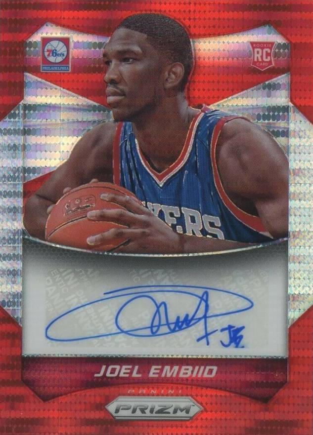 2014 Panini Prizm Autographs Joel Embiid #79 Basketball Card