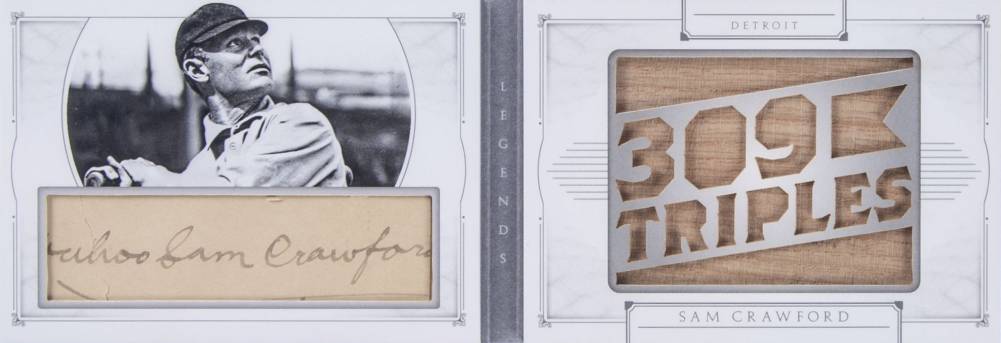 2015 Panini National Treasures Legends Cut Booklet Materials Sam Crawford #73 Baseball Card