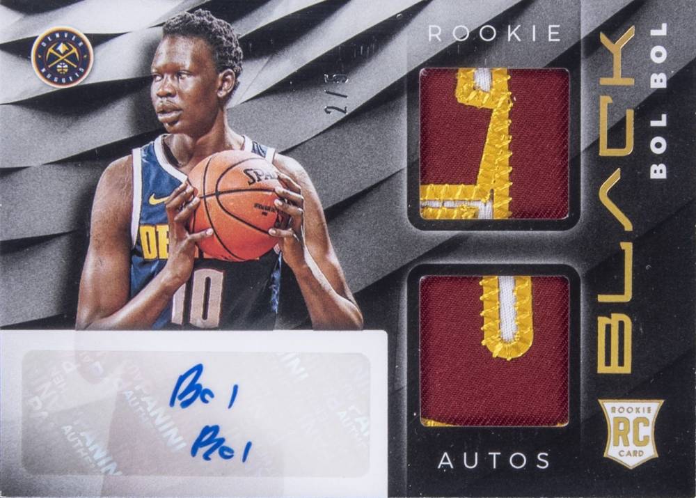 2019 Panini Black Rookie Memorabilia Autograph Bol Bol #RMBB Basketball Card