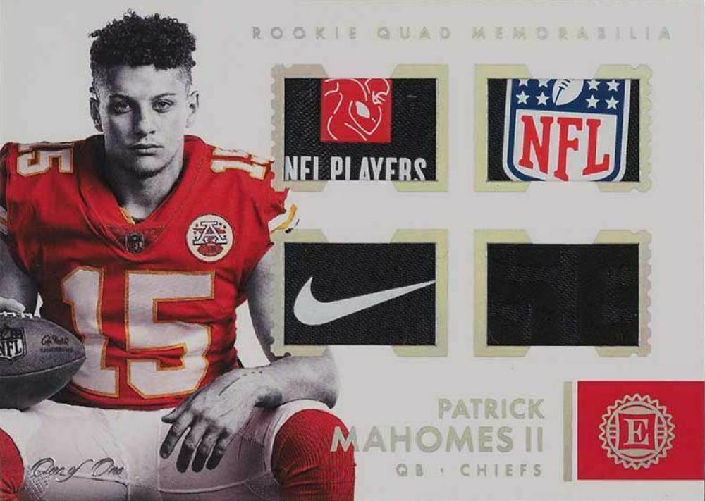 2017 Panini Encased Rookie Quad Memorabilia Patrick Mahomes II #6 Football Card