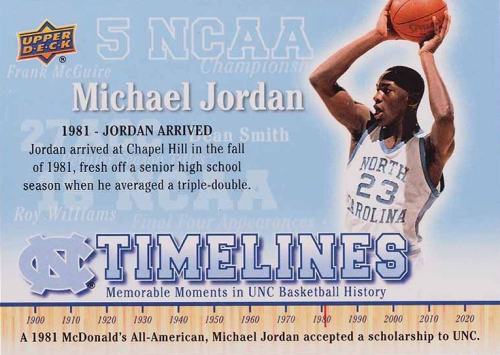 2010 Upper Deck North Carolina Michael Jordan #154 Basketball Card