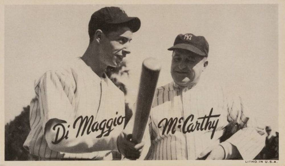 1936 Goudey Premiums-Type 1 (Wide Pen) Joe DiMaggio/Joe McCarthy # Baseball Card