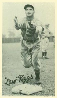1936 Goudey Premiums-Type 1 (Wide Pen) "Lew" Riggs # Baseball Card
