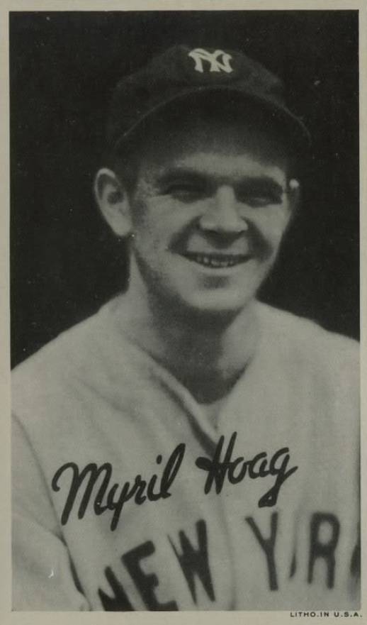 1936 Goudey Premiums-Type 1 (Wide Pen) Myril Hoag # Baseball Card