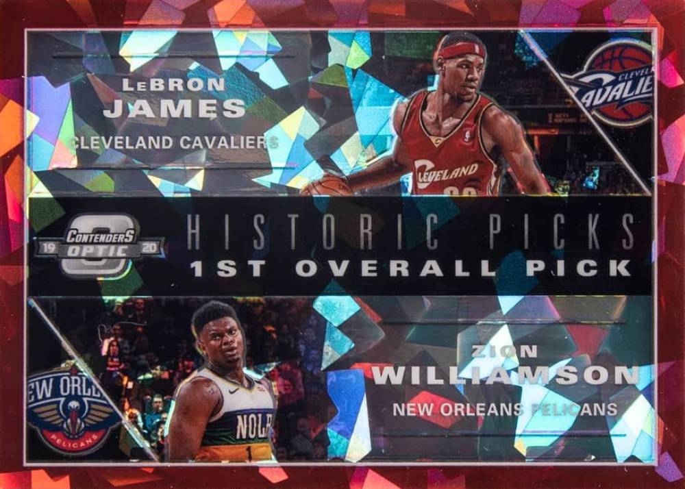 2019 Panini Contenders Optic Historic Picks LeBron James/Zion Williamson #1 Basketball Card