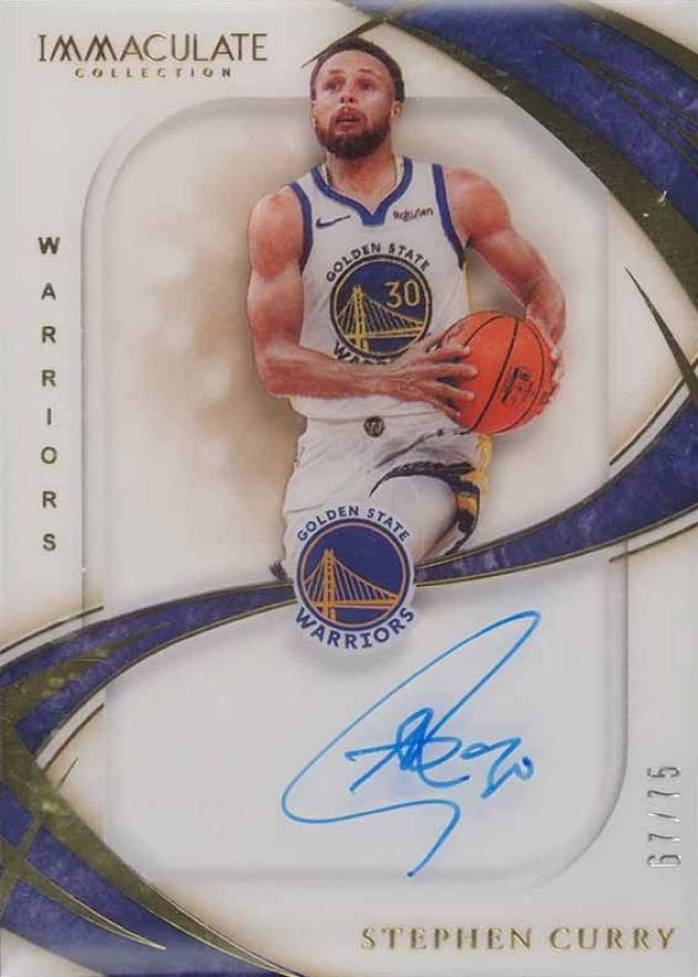 2019 Panini Immaculate Collection Shadowbox Signatures Stephen Curry #SSSCY Basketball Card