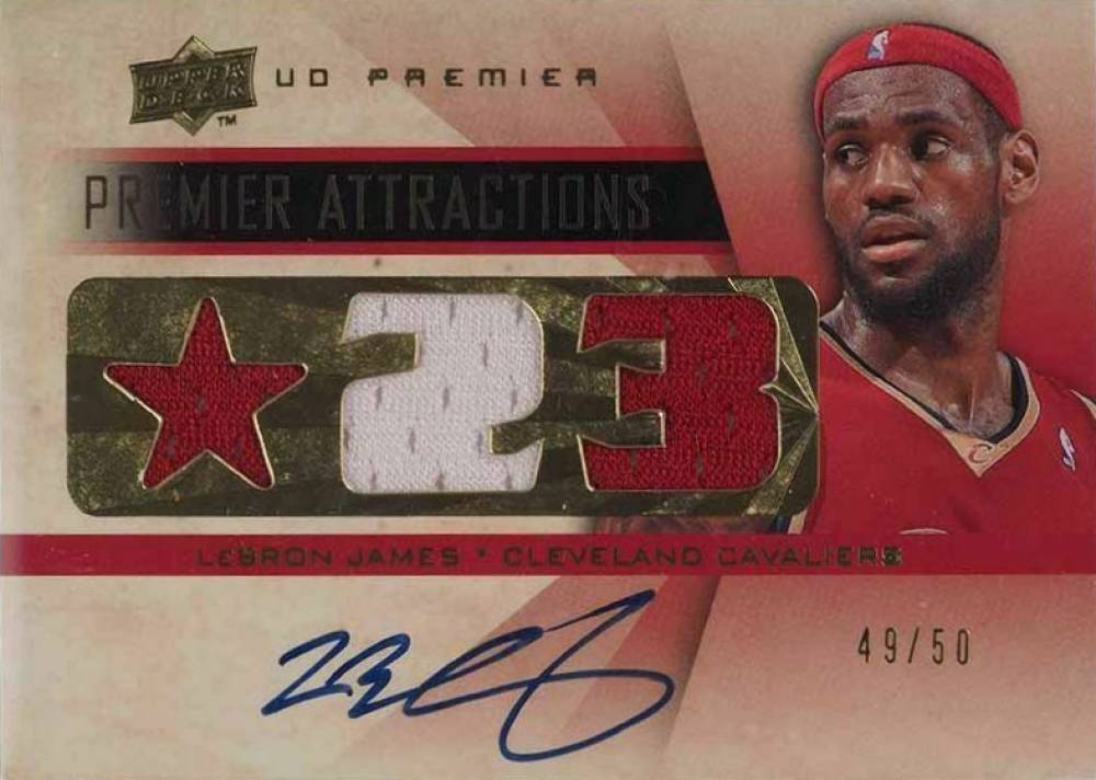 2008 Upper Deck Premier Attractions Autograph Jersey LeBron James #AT-LJ Basketball Card