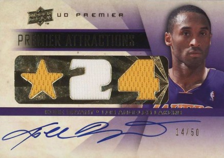 2008 Upper Deck Premier Attractions Autograph Jersey Kobe Bryant #AT-KB Basketball Card