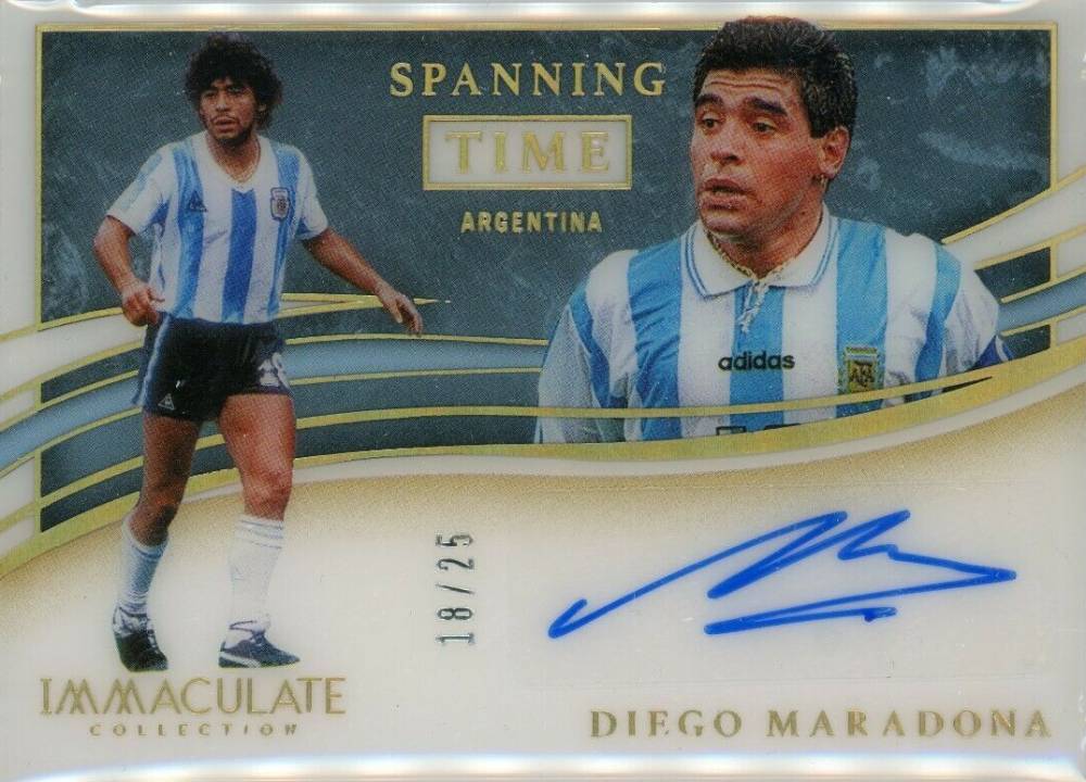 2020 Panini Immaculate Collection Spanning Time Autographs Diego Maradona #STDM Soccer Card