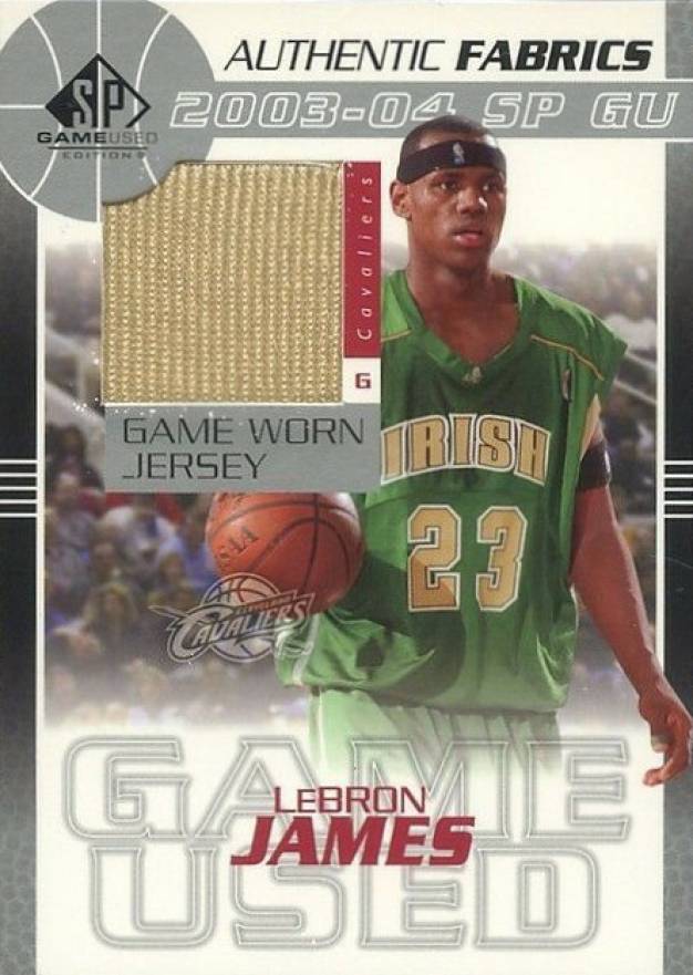 2003 SP Game Used Authentic Fabrics LeBron James #LJ-J Basketball Card