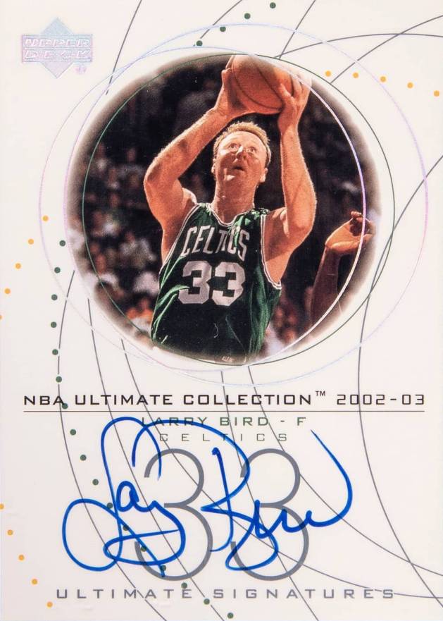 2002 Ultimate Collection Ultimate Signatures Larry Bird #LB-S Basketball Card