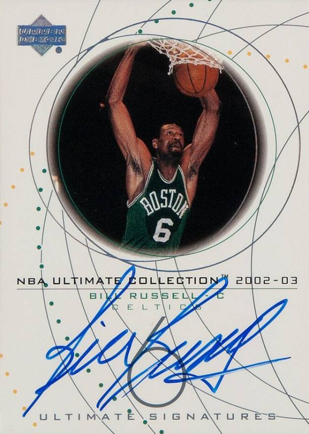 2002 Ultimate Collection Ultimate Signatures Bill Russell #BR-S Basketball Card