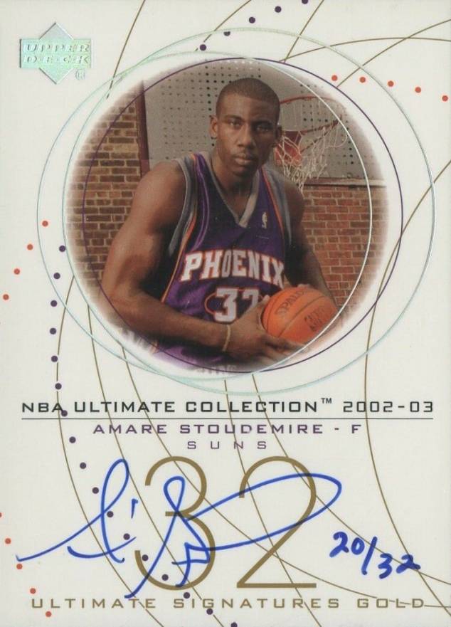 2002 Ultimate Collection Ultimate Signatures Amar'e Stoudemire #AS-S Basketball Card