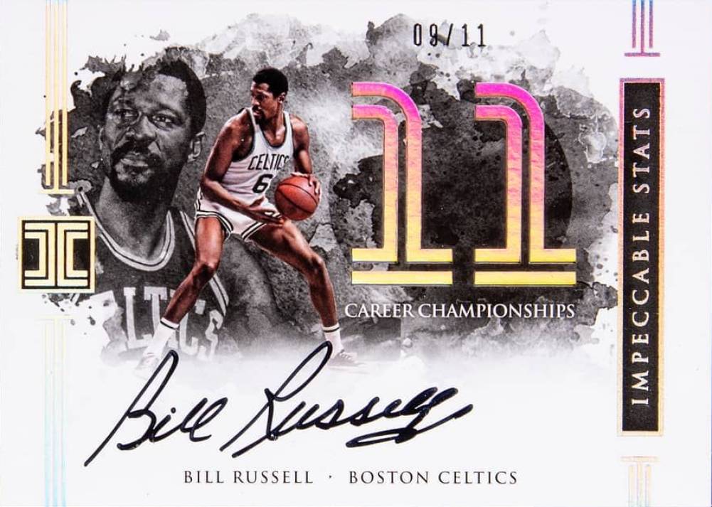 2016 Panini Impeccable Impeccable Stats Autographs Bill Russell #IS-BR Basketball Card