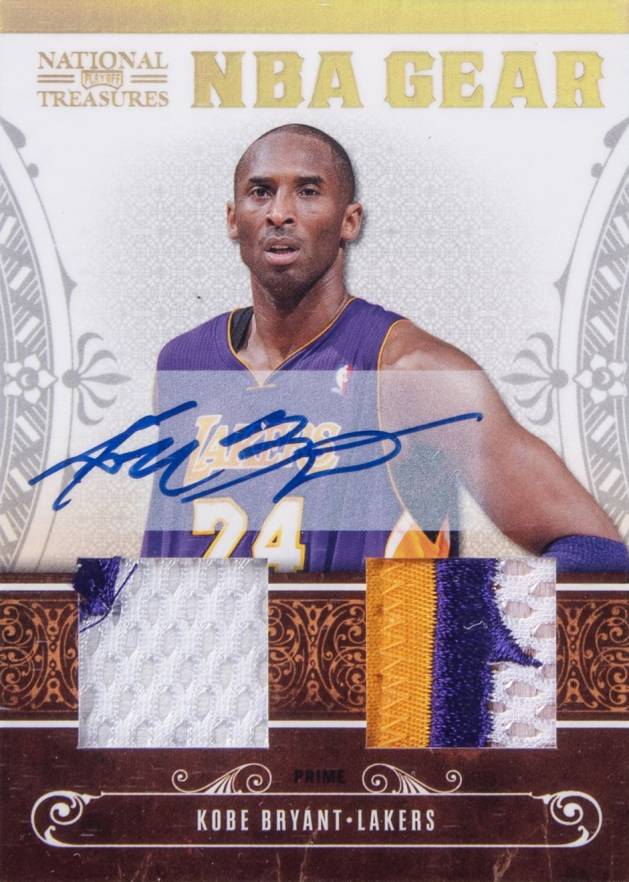2010 Playoff National Treasures NBA Gear Dual  Kobe Bryant #7 Basketball Card