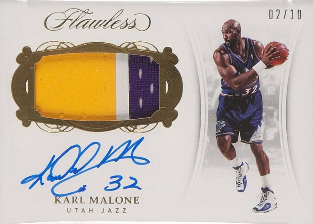 2017 Panini Flawless Horizontal Patch Autographs Karl Malone #HPKM Basketball Card