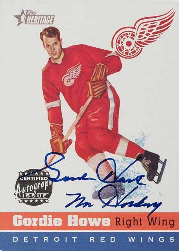 2000 Topps Heritage Certified Autograph Gordie Howe #HA-GH Hockey Card