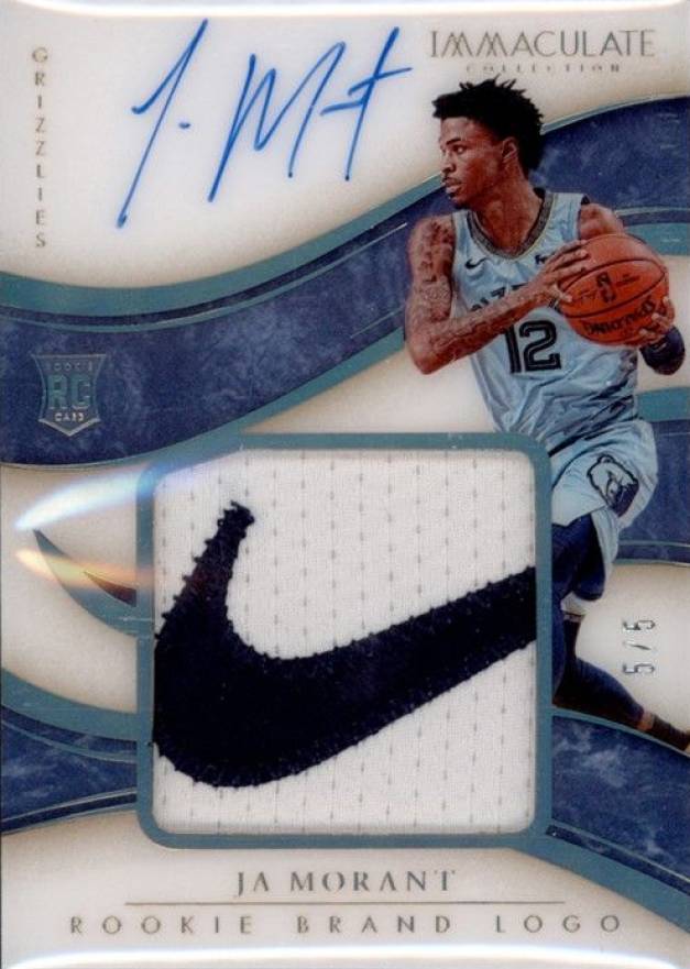 2019 Panini Immaculate Collection Rookie Brand Logo Autographs Ja Morant #RBLJMT Basketball Card
