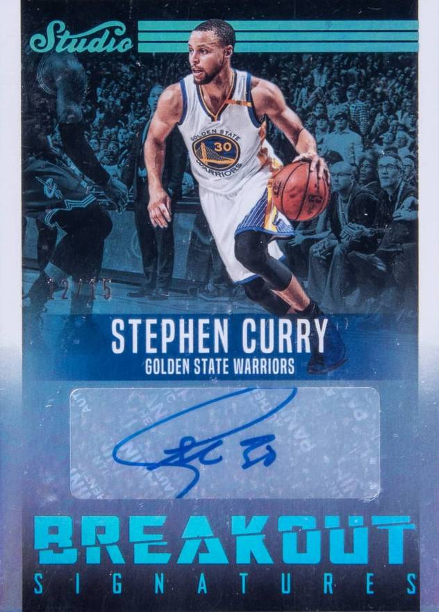 2016 Panini Studio Breakout Signatures Stephen Curry #34 Basketball Card