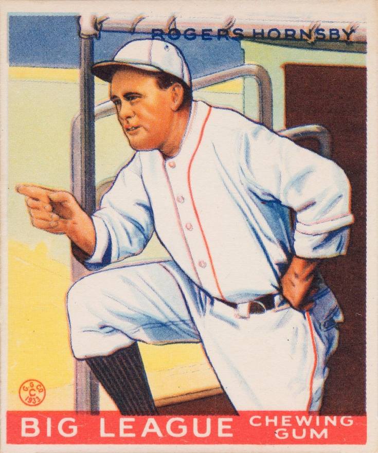 1933 Goudey Rogers Hornsby #188 Baseball Card
