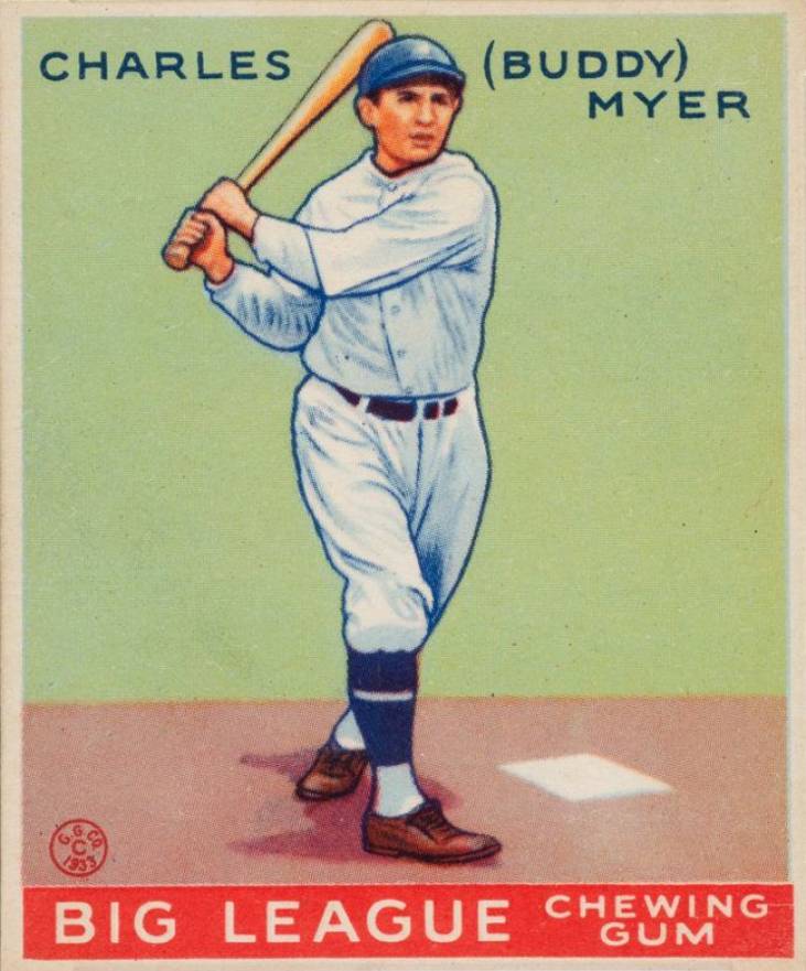 1933 Goudey Charles (Buddy) Myer #153 Baseball Card