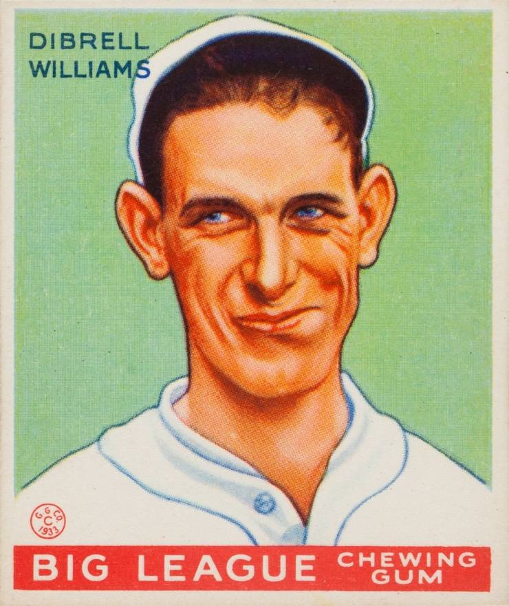 1933 Goudey Dibrell Williams #82 Baseball Card