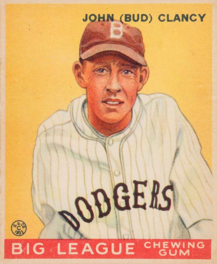 1933 Goudey John (Bud) Clancy #32 Baseball Card