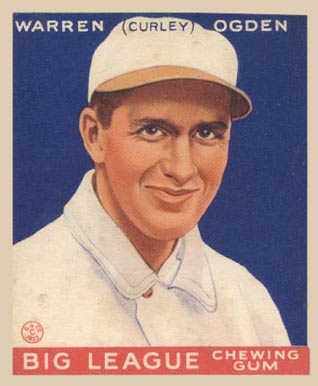 1933 Goudey Warren (Curly) Ogden #174 Baseball Card