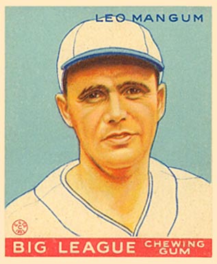 1933 Goudey Leo Mangum #162 Baseball Card