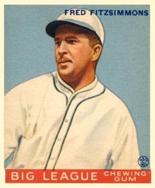 1933 Goudey Fred Fitzsimmons #130 Baseball Card
