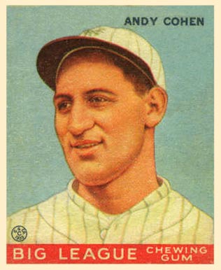 1933 Goudey Andy Cohen #52 Baseball Card