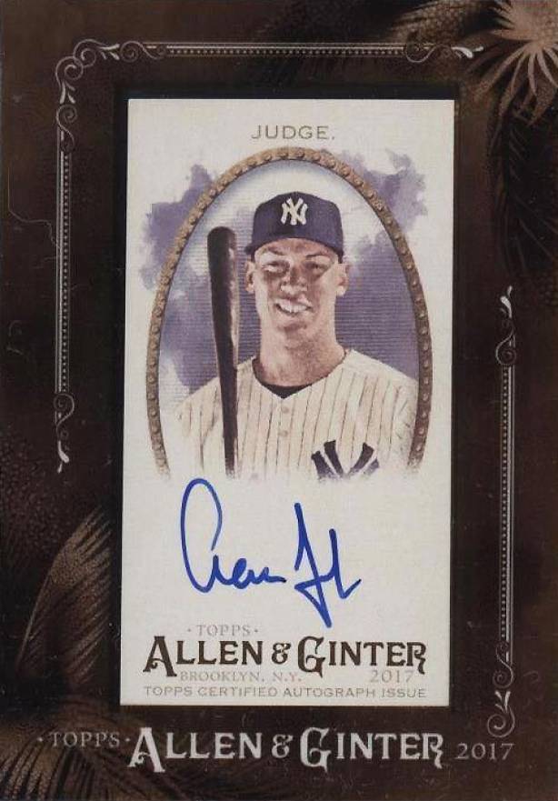 2017 Topps Allen & Ginter Framed Mini Autographs Aaron Judge #MA-AJ Baseball Card