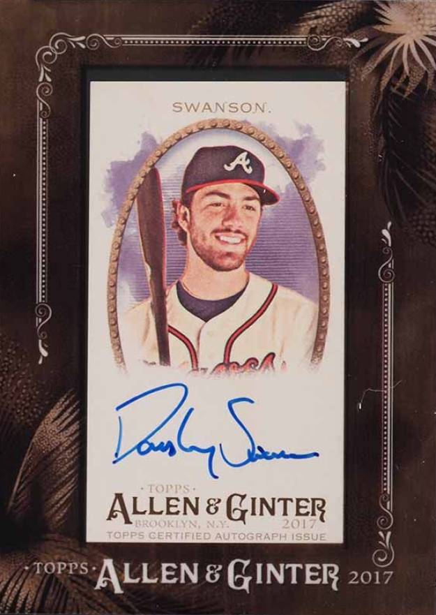2017 Topps Allen & Ginter Framed Mini Autographs Dansby Swanson #MA-DS Baseball Card