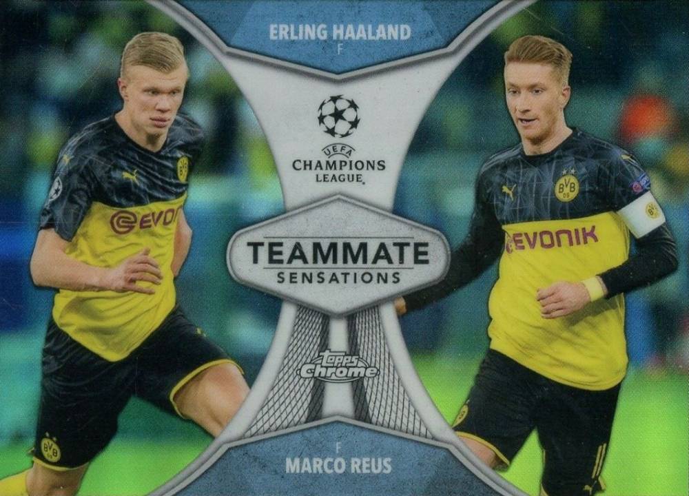 2019 Topps Chrome UEFA Champions League Teammate Sensations Erling Haaland/Marco Reus #AR Soccer Card
