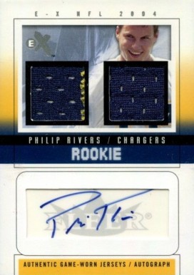2004 Fleer E-X Rookie Dual Jersey Autograph Philip Rivers #42 Football Card