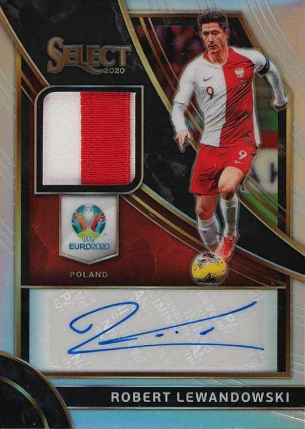 2020 Panini Select UEFA Euro Patch Autographs Robert Lewandowski #PARL Soccer Card