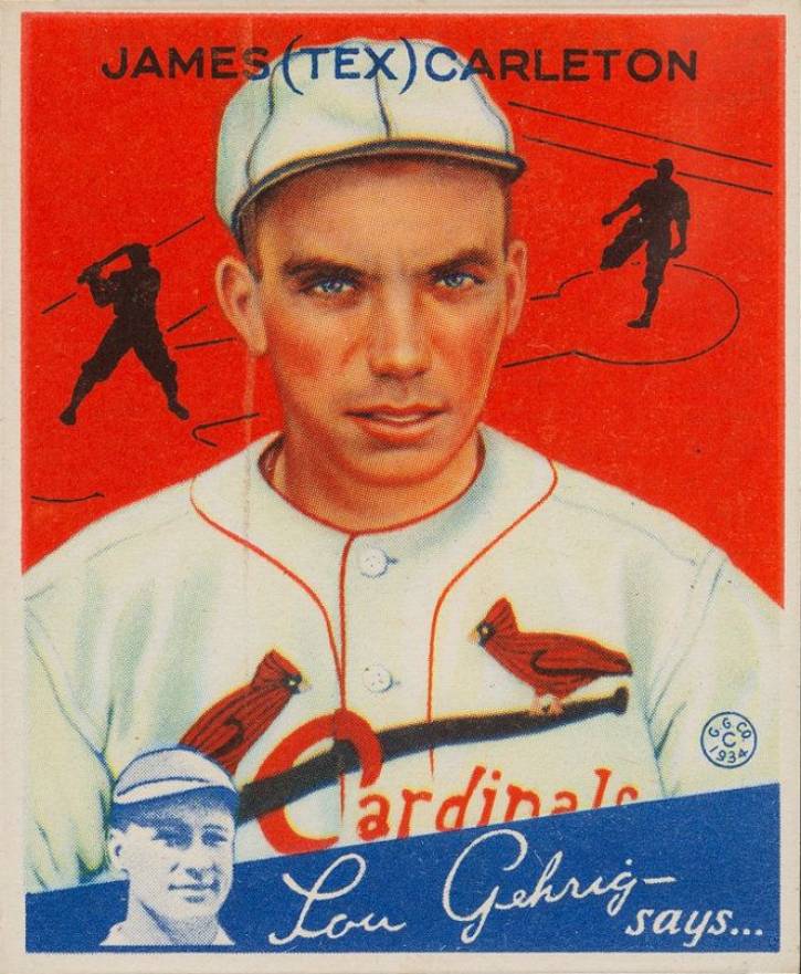 1934 Goudey James (Tex) Carleton #48 Baseball Card