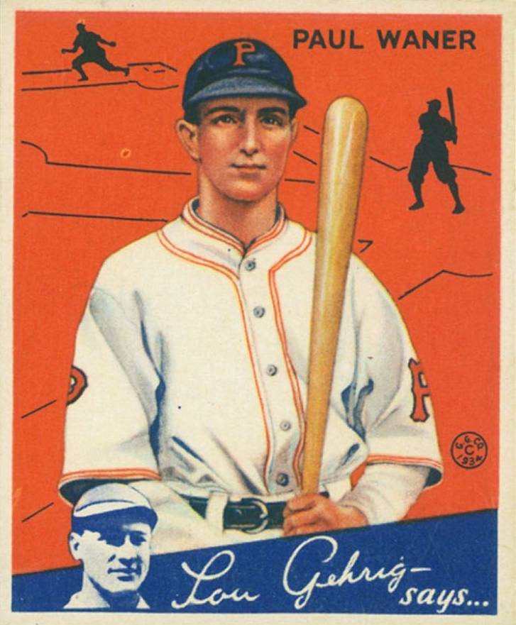 1934 Goudey Paul Waner #11 Baseball Card