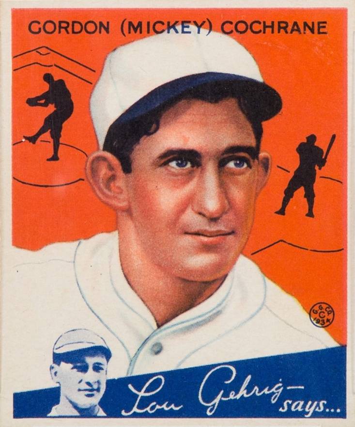 1934 Goudey Gordon (Mickey) Cochrane #2 Baseball Card