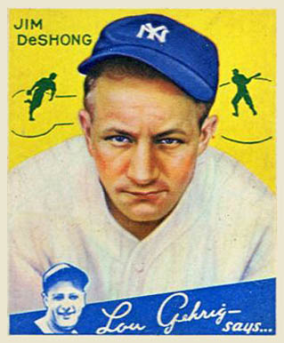 1934 Goudey Jim DeShong #96 Baseball Card