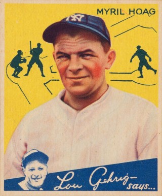 1934 Goudey Myril Hoag #95 Baseball Card