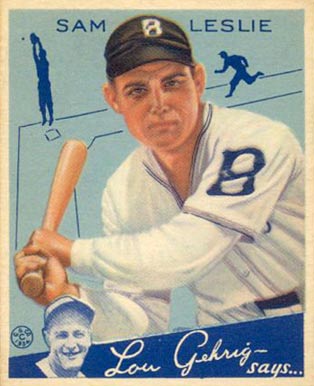 1934 Goudey Sam Leslie #49 Baseball Card