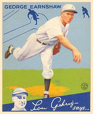1934 Goudey George Earnshaw #41 Baseball Card