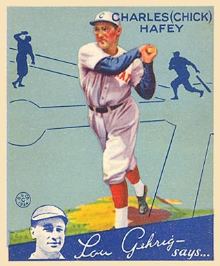 1934 Goudey Charles (Chick) Hafey #34 Baseball Card