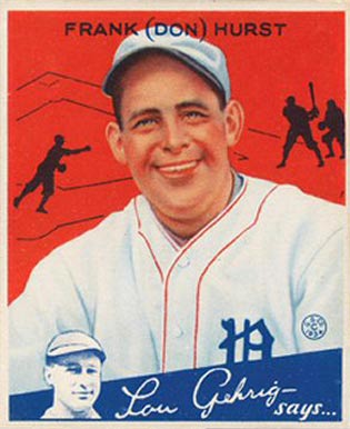 1934 Goudey Frank (Don) Hurst #33 Baseball Card