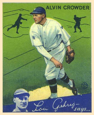 1934 Goudey Alvin Crowder #15 Baseball Card