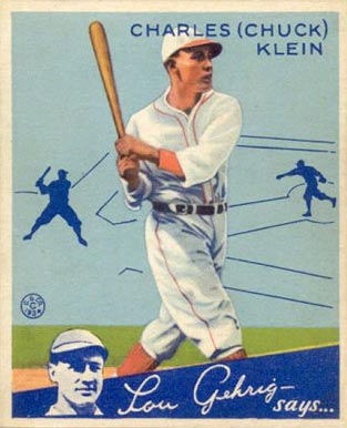 1934 Goudey Charles (Chuck) Klein #10 Baseball Card